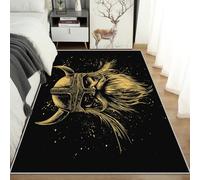 Viking Warrior Rugs Living Room Norse Mythology Area Rugs for Bedroom 180 x 240, Printed Anti Slip Washable Short Pile Carpet for Kitchen Home Decor C-N5