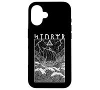 Viking Warrior Ship Storm Old Norse Mythology Runes Graphic Case for iPhone 16