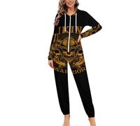 Viking Warrior Unisex Pajama One Piece Jumpsuit Zippered Long Sleeves Sleepwear Unisex L
