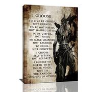Viking Warrior Wall Art Viking Samurai Picture Wall Decor I Choose to Live by Choice Inspirational Quotes Canvas Painting Prints Motivational Poster Artwork Home Framed for Bedroom Living Room 16"x24"