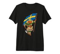Viking Warrior with Flag - Swedish Viking Premium T-Shirt