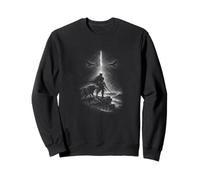 Viking Warrior With Wolf Ravens and Lightning Storm Sweatshirt