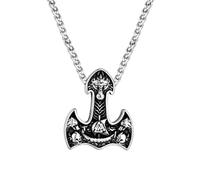 Viking Warrior Wolf Axe Necklaces Men Stainless Steel s Hammer Pendant Nordic Dragon Amulet Helm of Awe Scandinavian Jewelry