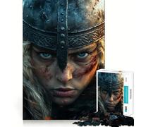 Viking Warrior Woman Jigsaw Puzzle 1000 Piece Creative Skill Toy Clean Cut Sturdy Components Travel-friendly Brain Game Gift (38x26cm)