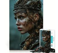 Viking Warrior Woman Portrait 1000-piece Jigsaw Puzzles Brain Focus Game Expert Cutting Craftsmanship Fascinating Hobby for Idle Moments (38x52cm)