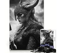 Viking Warrior Woman Portrait Adults 1000 Piece Jigsaw Puzzle Analytical Skill Soft Distraction Tight Join Cozy Xmas Gift (38x26cm)