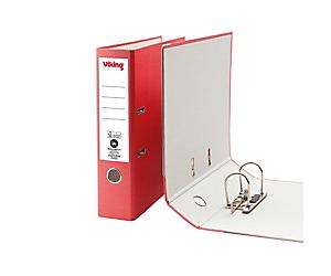 Viking Wide Lever Arch File A4 75 mm Red 2 Rings Cardboard Matt Portrait