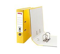 Viking Wide Lever Arch File A4 75 mm Yellow 2 Rings Cardboard Matt Portrait