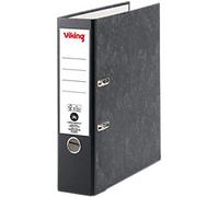 Viking Wide Lever Arch File A4 80 mm Black 2 Rings Cardboard Marbled Portrait