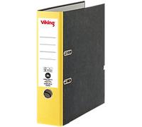 Viking Wide Lever Arch File A4 80 mm Black, Yellow 2 Rings Cardboard Marbled Portrait