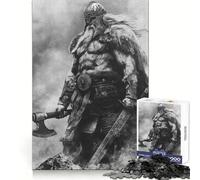 Viking with Axe And Sword 1000 Piece Jigsaw Puzzles for Adults Jigsaw Brain Wellness Calm Recreation Perfect Lock Festive Gift (38x26cm)