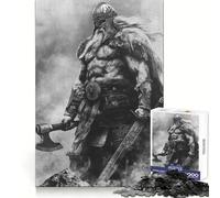Viking with Axe And Sword 1000 Pieces Jigsaw Puzzles for Teenagers Reasoning Practice Calm Recreation Premium Edges Thoughtful Gift (38x52cm)
