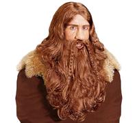 Adult Blonde Curly Viking Wig and Beard