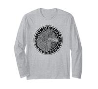 Viking Wolf Compass Spirit Animal Norse Symbols Runes Long Sleeve T-Shirt