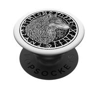 Viking Wolf Compass Spirit Animal Norse Symbols Runes PopSockets Adhesive PopGrip