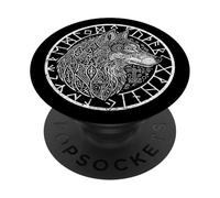 Viking Wolf Compass Spirit Animal Norse Symbols Runes PopSockets Adhesive PopGrip