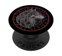 Viking Wolf Compass Spirit Animal Norse Symbols Runes PopSockets Adhesive PopGrip