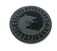 Viking Wolf Geri and Freki PVC Airsoft Cosplay Patch (Grey)