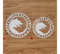 Viking Wolf Norse Odin Decal Vinyl Sticker Roundel - 2 Pack White, 12.7cm, 15.2cm - Die Cut No Background for Car Boat Laptop Cup