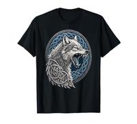 Viking Wolf of the Wild - Fenrir, Nature & Rune Symbols T-Shirt