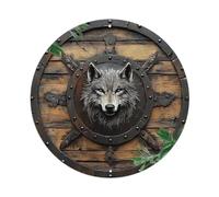 Viking Wolf Shield Tin Sign Vintage Style Home Bar Garden Wall Plaque Decor Metal Poster 8x8 Inch
