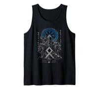 Viking Wolves Runes Wolfsborn Vegvisir Nordic Mythology Tank Top