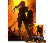 Viking Woman Berserker Jigsaw Puzzle for Adults 1000 Pieces Mind Exercise Pleasant Leisure Exact Cut Birthday Present (50x75cm)