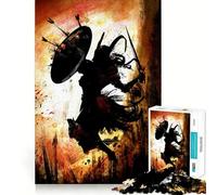 Viking Woman Berserker Jigsaw Puzzles 1000 Mental Focus Game Precision Cut Smooth Edges Meaningful Connection Building Game (50x75cm)