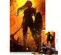 Viking Woman Berserker Jigsaw Puzzles 1000 Pieces Cognitive Skill Gentle Pastime Solid Lock Unique Xmas Gift (38x26cm)