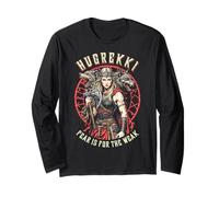 Viking Woman Shield Maiden Courage Hugrekki Old Norse Wolf Long Sleeve T-Shirt