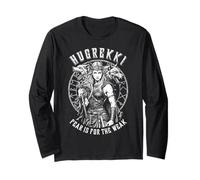 Viking Woman Shield Maiden Courage Hugrekki Old Norse Wolf Long Sleeve T-Shirt