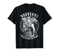 Viking Woman Shield Maiden Courage Hugrekki Old Norse Wolf T-Shirt