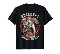 Viking Woman Shield Maiden Courage Hugrekki Old Norse Wolf T-Shirt