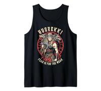 Viking Woman Shield Maiden Courage Hugrekki Old Norse Wolf Tank Top