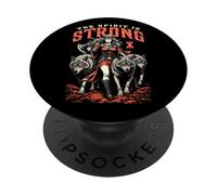 Viking Woman Shield Maiden Strong Norse Spirit Wolf Pack PopSockets Adhesive PopGrip