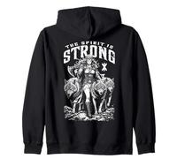 Viking Woman Shield Maiden Strong Norse Spirit Wolf Pack Zip Hoodie