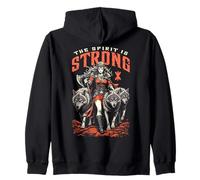 Viking Woman Shield Maiden Strong Norse Spirit Wolf Pack Zip Hoodie