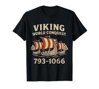 Viking World Conquest Norse Longship 793 to 1066 Historical T-Shirt