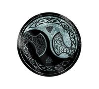 Viking Yin Yang Glass Black Chopping Board 31x31cm