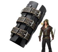 VikingArm Bracer, PU Leather Buckle Arm Bracers for Fantasy Events, Faux Leather Knight Guards, Wristband Wrist Ar-mor Leather Bracers Medieval Vambrace Archery Bracers VikingArm Guards for Men