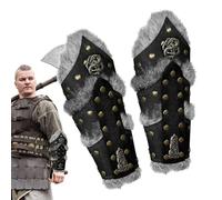 Vikings Arm Bracers - Vikings Wrist Guards | 1 Pair Medieval Arm Guards | Faux Leather Arm Warmer for Men, Medieval Cosplay, Pirate Knight Wrist Bracelet