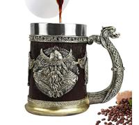 Vikings Beer Mug - Tankard Mug, Vikings Axe Mug | Stainless Steel Whiskey Barrel Cup 600ml, Vikings Coffee Cool Mug, Vikings Coffee Mug tankard Stainless Steel 600ml,Beer Gift for Men Father’s Day