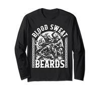 Vikings Blood Sweat Beards Bearded Vikings Battle Norse Myth Long Sleeve T-Shirt