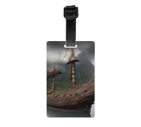 Vikings Boat Print Waterproof Luggage Tags Suitcases Identification Labels Business Family Vacations