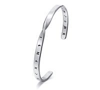 Vikings Bracelet Amulet Jewellery Gifts - Stainless Steel Silver Adjustable Norse Viking Rune Mobius Cuff Bangle for Women Men, Talisman Friendship Bracelet Nordic Vikings Humanic Jewelry Gift