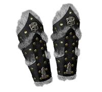 Vikings Bracers Design Knight Gauntlets, Medieval Cosplay Cuffs, Faux Leather Armbands, Pirate Knight Gauntlets, Steam Punk Armbands 25 x 24 cm for Event