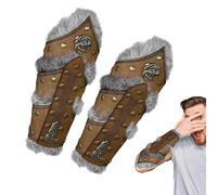 Vikings Bracers for Women - 25x24cm Medieval Wrist Guards, Faux Leather Arm Warmers, Pirate Knight Steampunk Wristband | 1 Pair Medieval Bracers for Men Cosplay LARP Halloween Costume Accessory