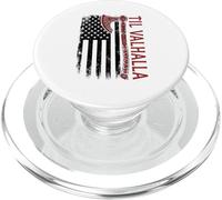 Vikings Lovers Norse Viking Axe American Flag Til Valhalla PopSockets PopGrip for MagSafe