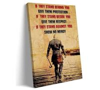 Vikings Poster Framed Inspirational Quotes Wall Art Vintage Prints Viking Warrior Poster Canvas Spiritual Quotes Wall Art Pictures For Bedroom Framed (12x18 inch)