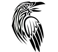 Viking's Raven Odin - Die Cut Vinyl Decal for Cars, Trucks, Motorcycles, Vans, Laptops, ToolBoxes, Windows, Mobiles, etc (5x5, Red)